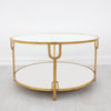 Textured Gold Round Coffee Table