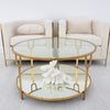 Textured Gold Round Coffee Table