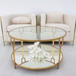 Textured Gold Round Coffee Table