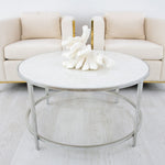 Round Stone Top Coffee Table