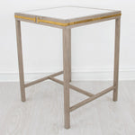 Square Stone Top Side Table