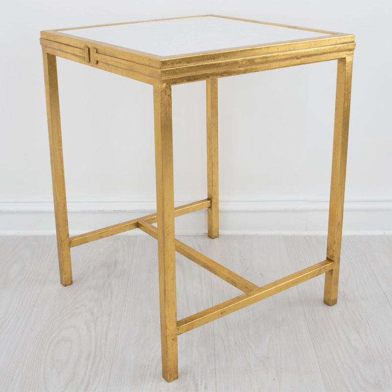 Square Stone Top Side Table