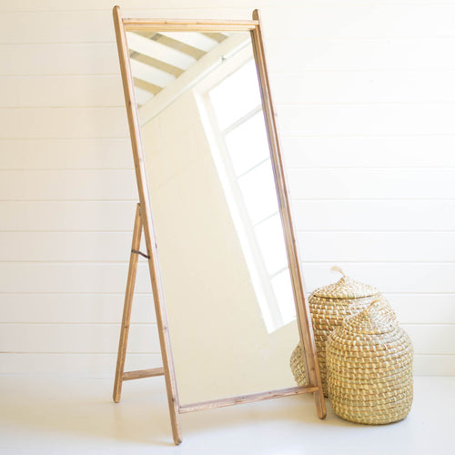 Wood Stand Floor Mirror