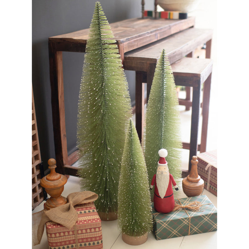 Bottle Brush Christmas Tree Tabletop Accent Set of 3