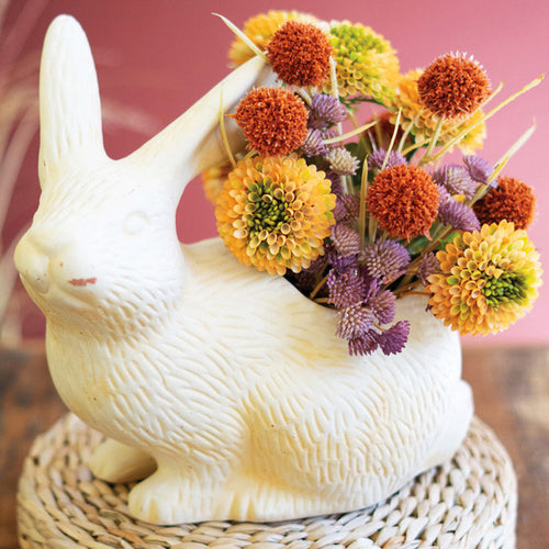 Rabbit White Terracotta Planter