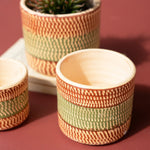 Terracotta Painted Planter Set of 3