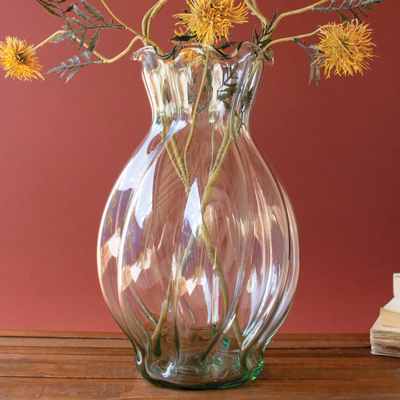 Ruffled Edge Melon Vase