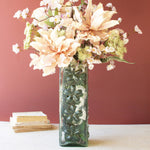 Embossed Flowers Glass Vase