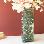 Embossed Flowers Glass Vase