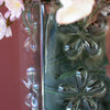 Embossed Flowers Glass Vase