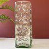 Embossed Flowers Glass Vase