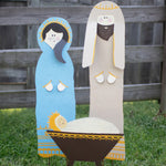 Nativity Painted Metal Yard Art Set of 3