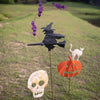 Witch, Skull and Pumpkin Yard Stake Set of 3