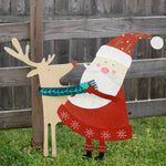 Santa with Deer Yard Art