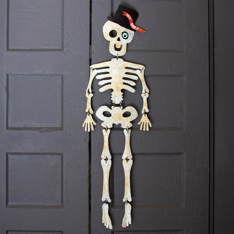 Skeleton Painted Door Art