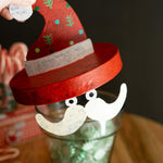 Santa Hat Painted Lidded Pot