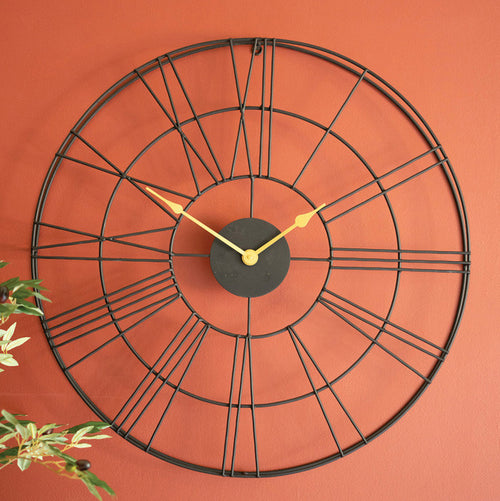 Painted Metal Large Wall Clock