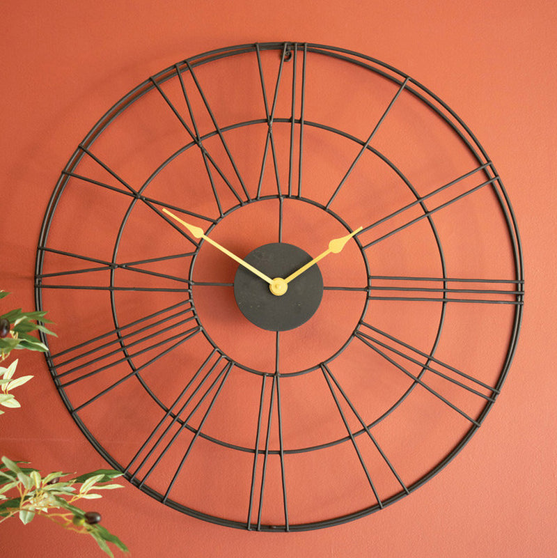 Painted Metal Large Wall Clock