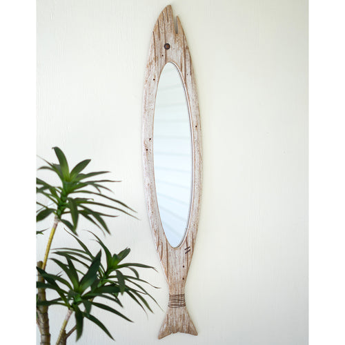 Carved Fish Wall Mirror