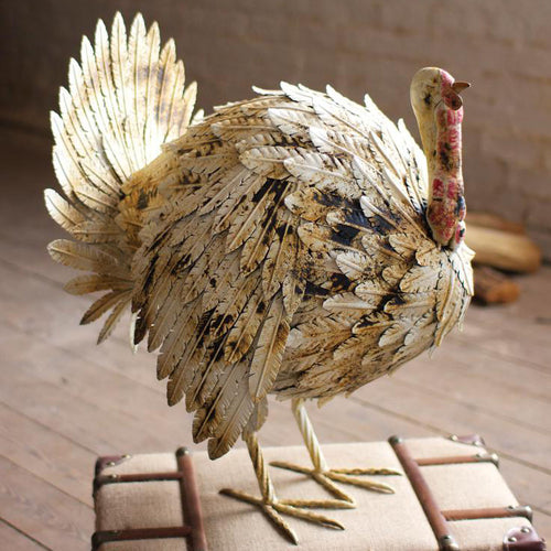 Antique Painted Turkey Statue