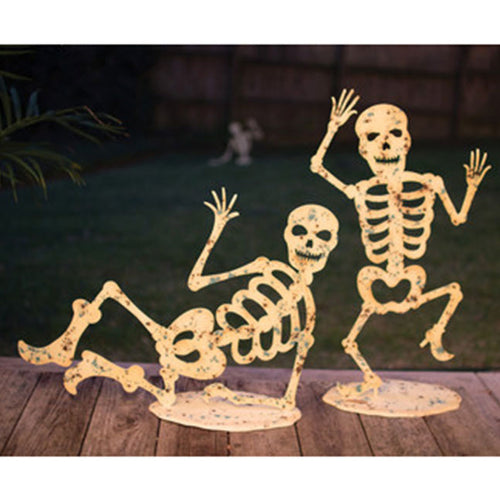 Glow In The Dark Skeleton Figurine Set of 2