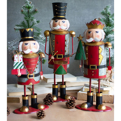 Metal Nutcracker Figurine Set of 3