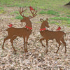 Rustic Reindeer & Birds Outdoor Yard Art Set of 2