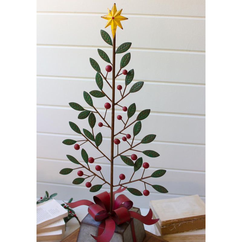 Gold Star Christmas Tree Metal Art