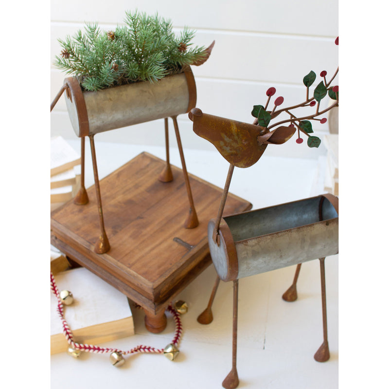 Metal Reindeer Planter Set of 2