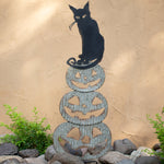 Jack-O-Lanterns and Cat Yard Stake