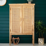 Woven Cane 2 Door Cabinet