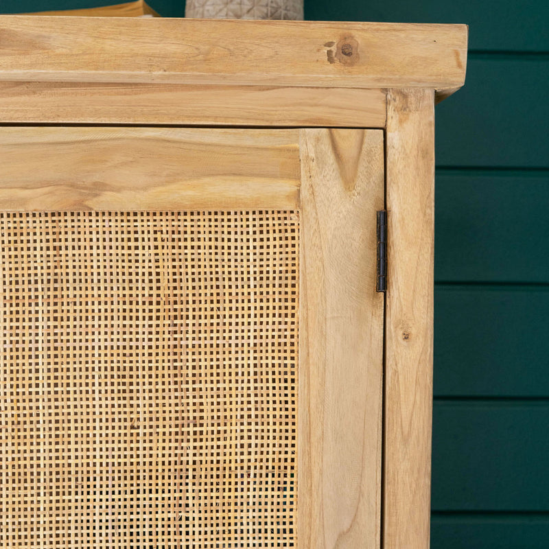 Woven Cane 2 Door Cabinet