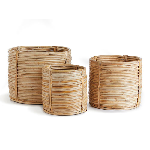 Cane Rattan Mini Round Basket Set of 3