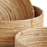 Cane Rattan Low Basket Set of 3