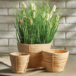 Cane Rattan Mini Round Tapered Basket Set of 3