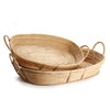 Cane Rattan Handle Tray Set of 2