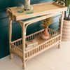 Woven Cane Boho Bar Table