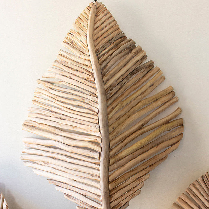 Teakwood Leaves Wall Art Set of 3