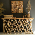 Wood Branches Repurposed Teak Console Table