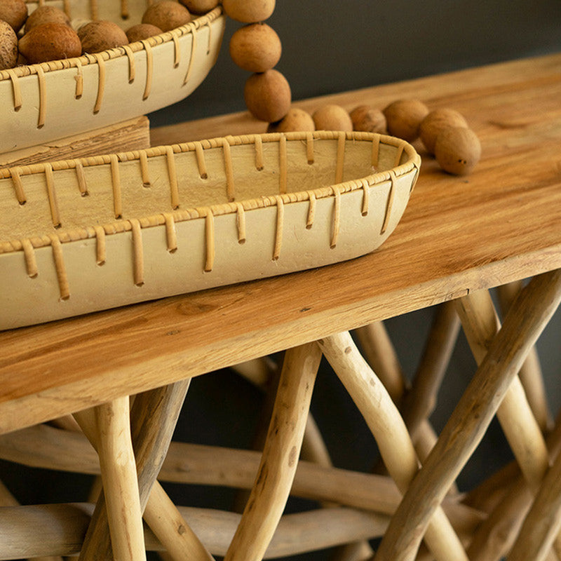 Wood Branches Repurposed Teak Console Table