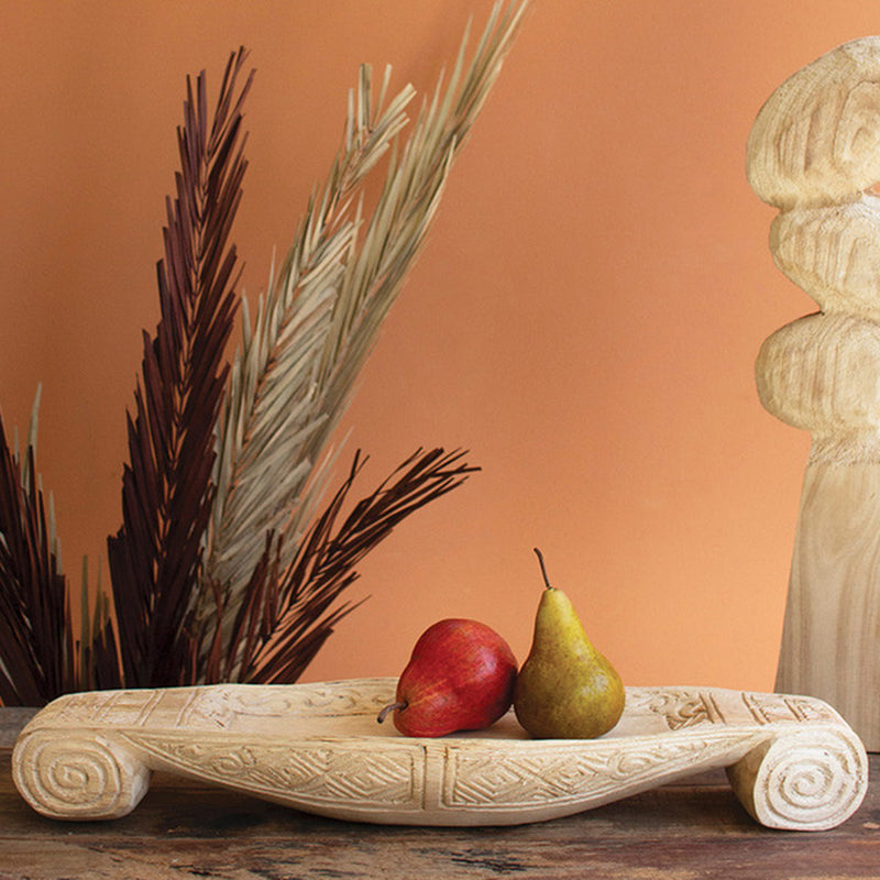 Carved Wooden Primitive Boat Vessel