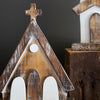 White Washed Wooden Church Set of 3