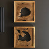 Teak Framed Wall Art Set of 2