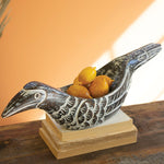 Carved Wood Bird Bowl