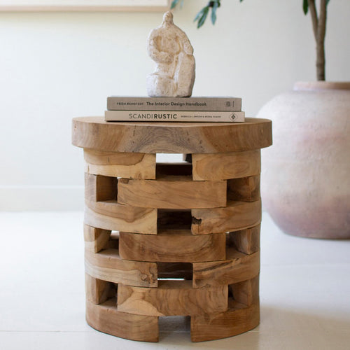Teakwood Puzzle Accent Table