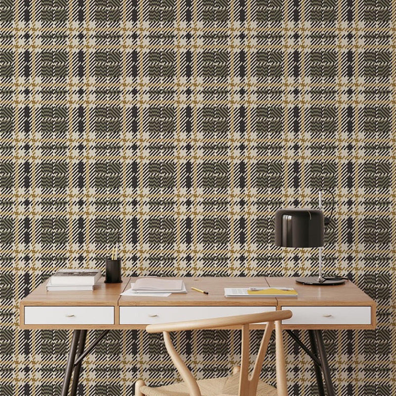 Mitchell Black Clark Plaid Wallpaper