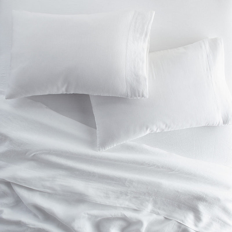 Peacock Alley European Washed Linen Pillowcase Set