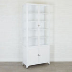 Etu Home White 2-Door Glass Storage Cabinet