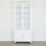 Etu Home White 2-Door Glass Storage Cabinet