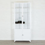 Etu Home White 2-Door Glass Storage Cabinet